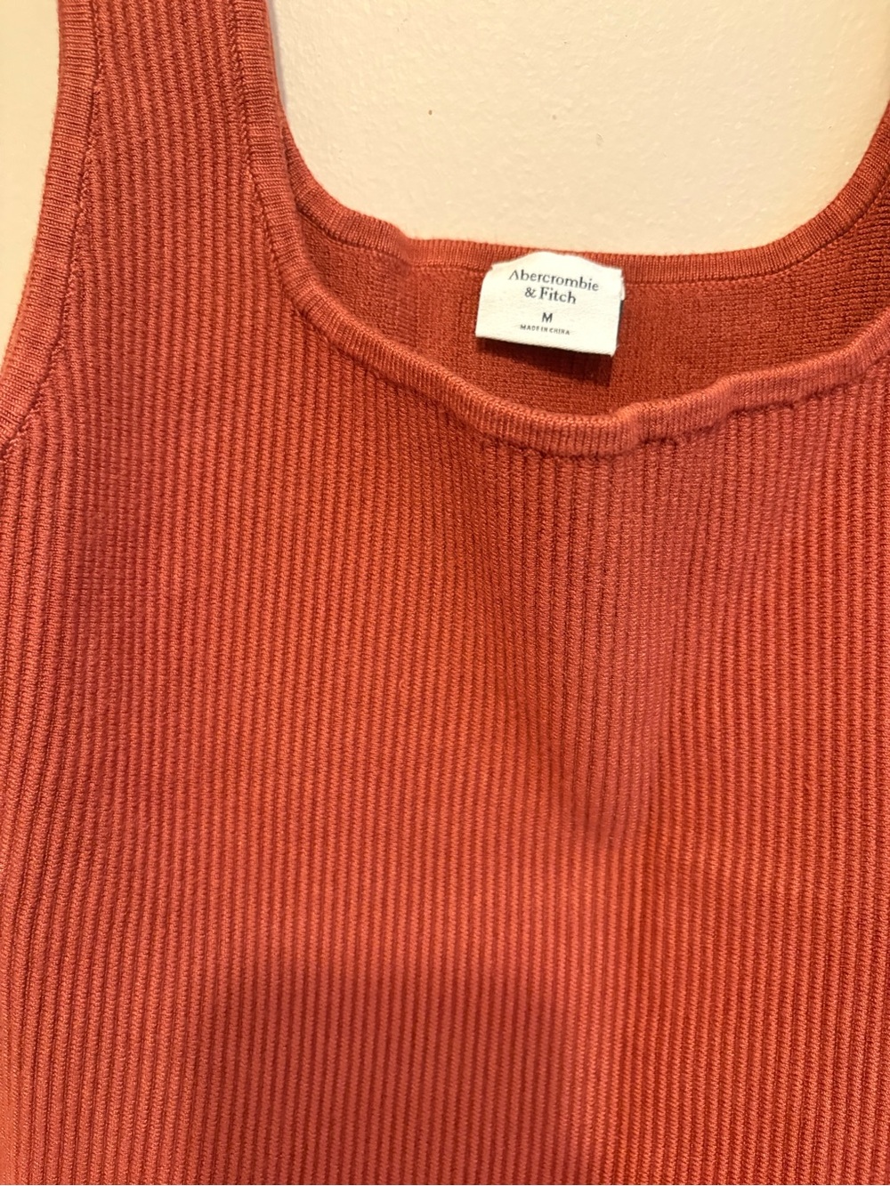 Abercrombie & Fitch Ribbed Tank Top in Rust - Picture 2 of 3